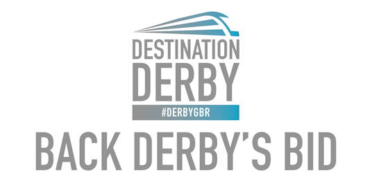 Destination Derby GBR - Back Derby's Bid - white background