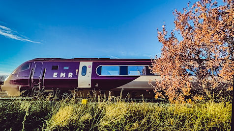 Side view of an East Midlands Railway train